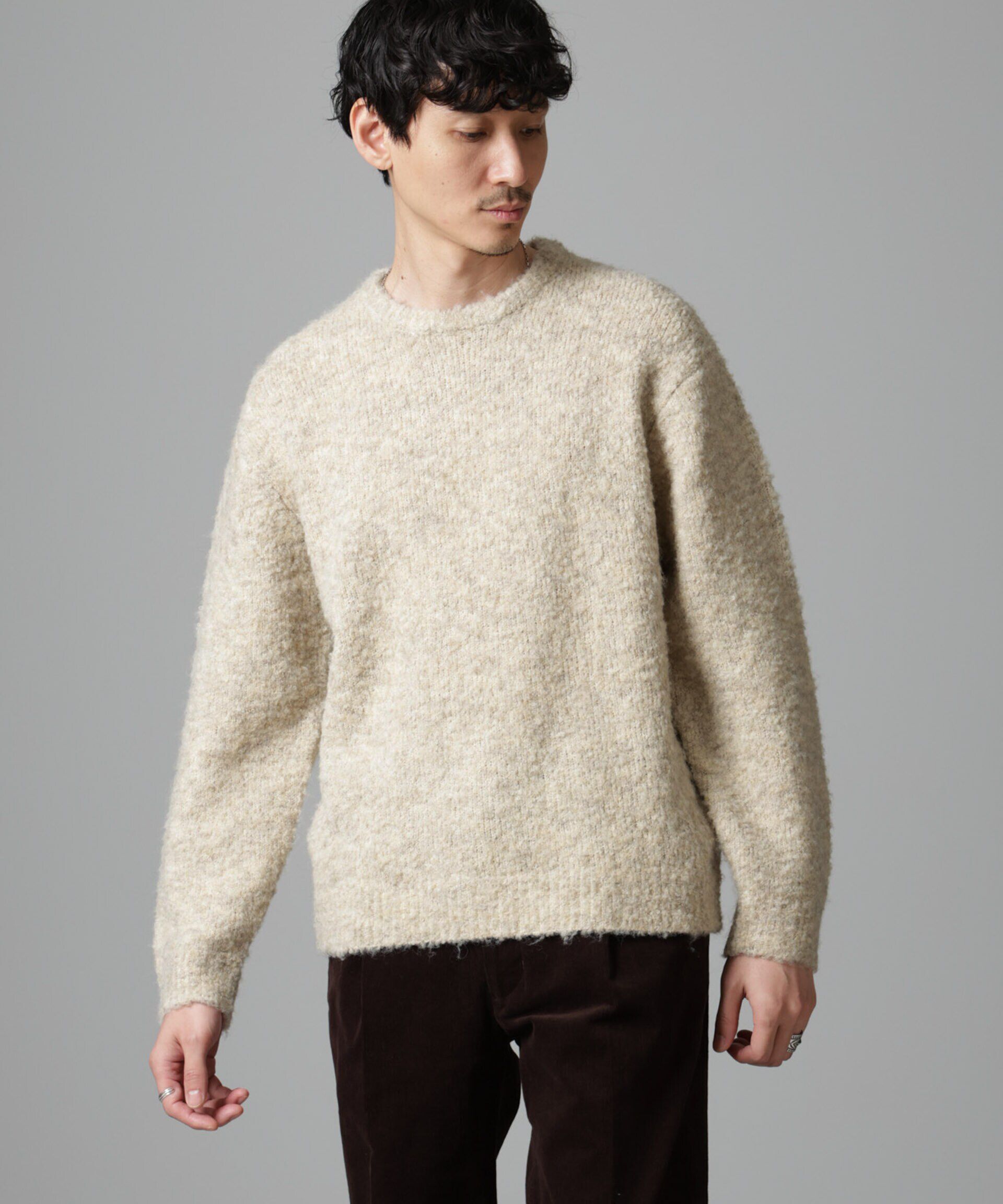 nano･universe「ウールミックスブークレニット」|ニット・セーター|