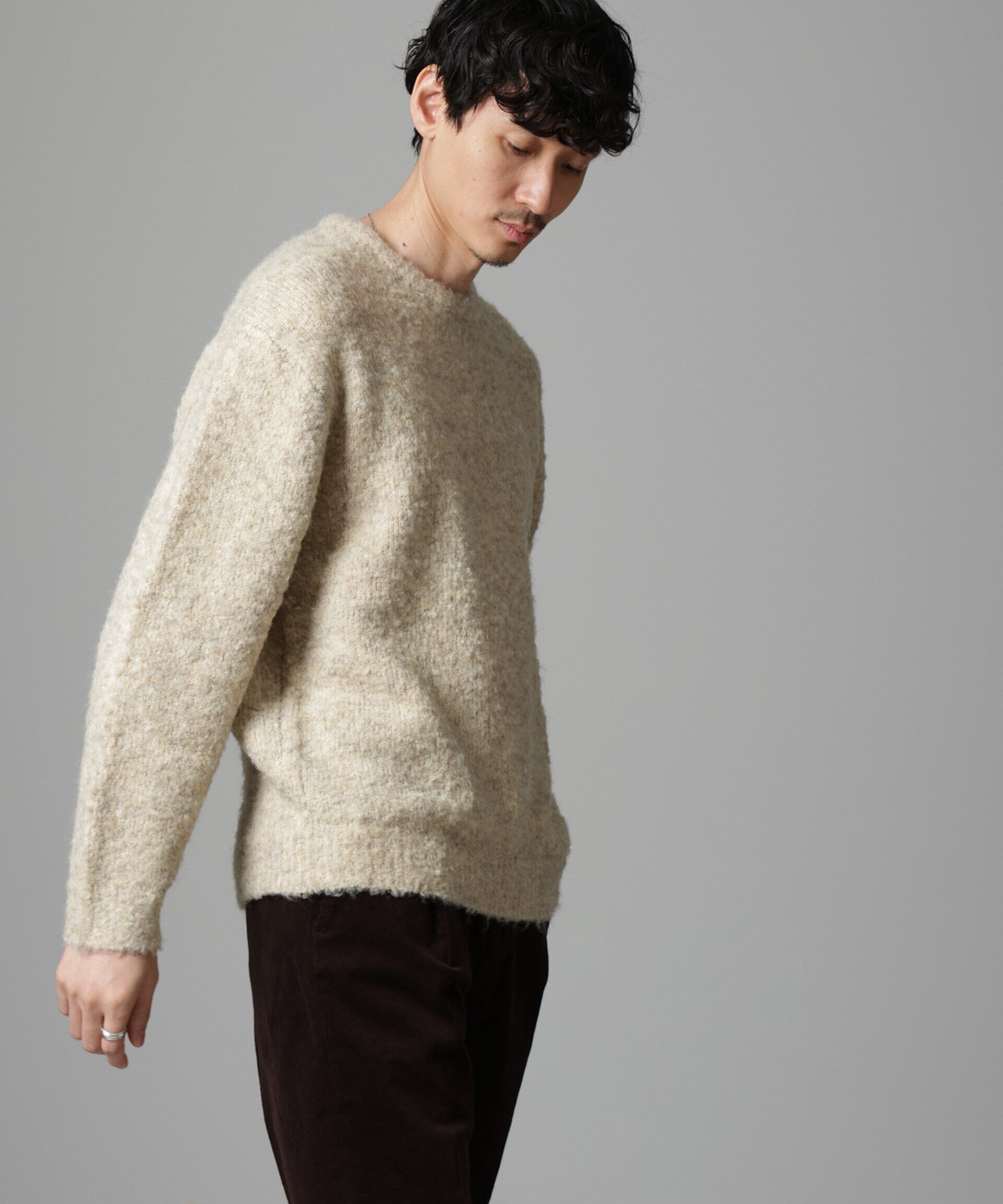 nano･universe「ウールミックスブークレニット」|ニット・セーター|