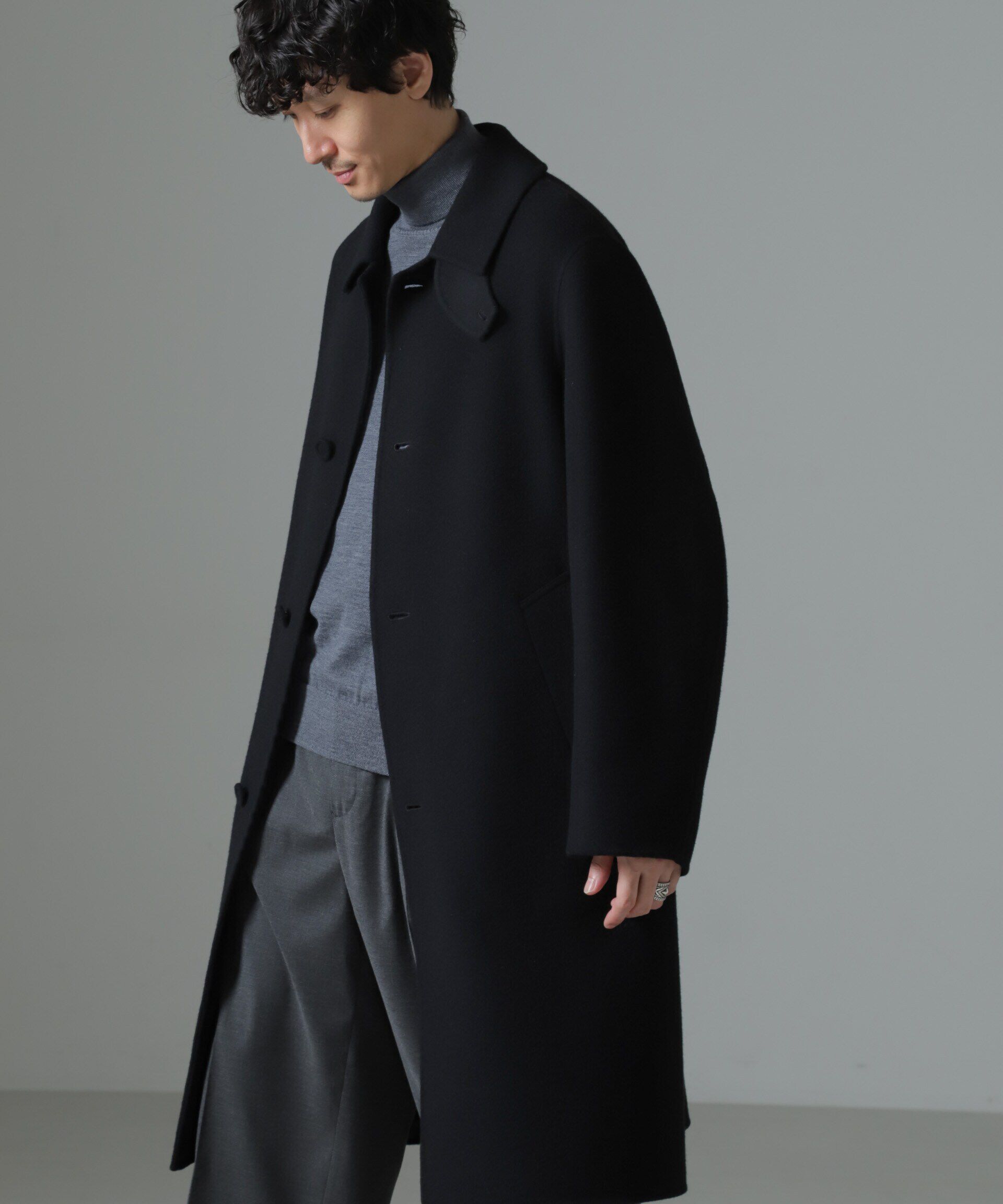 nano･universe「ダブルフェイスウールリバーバルカラーコート」|その他|