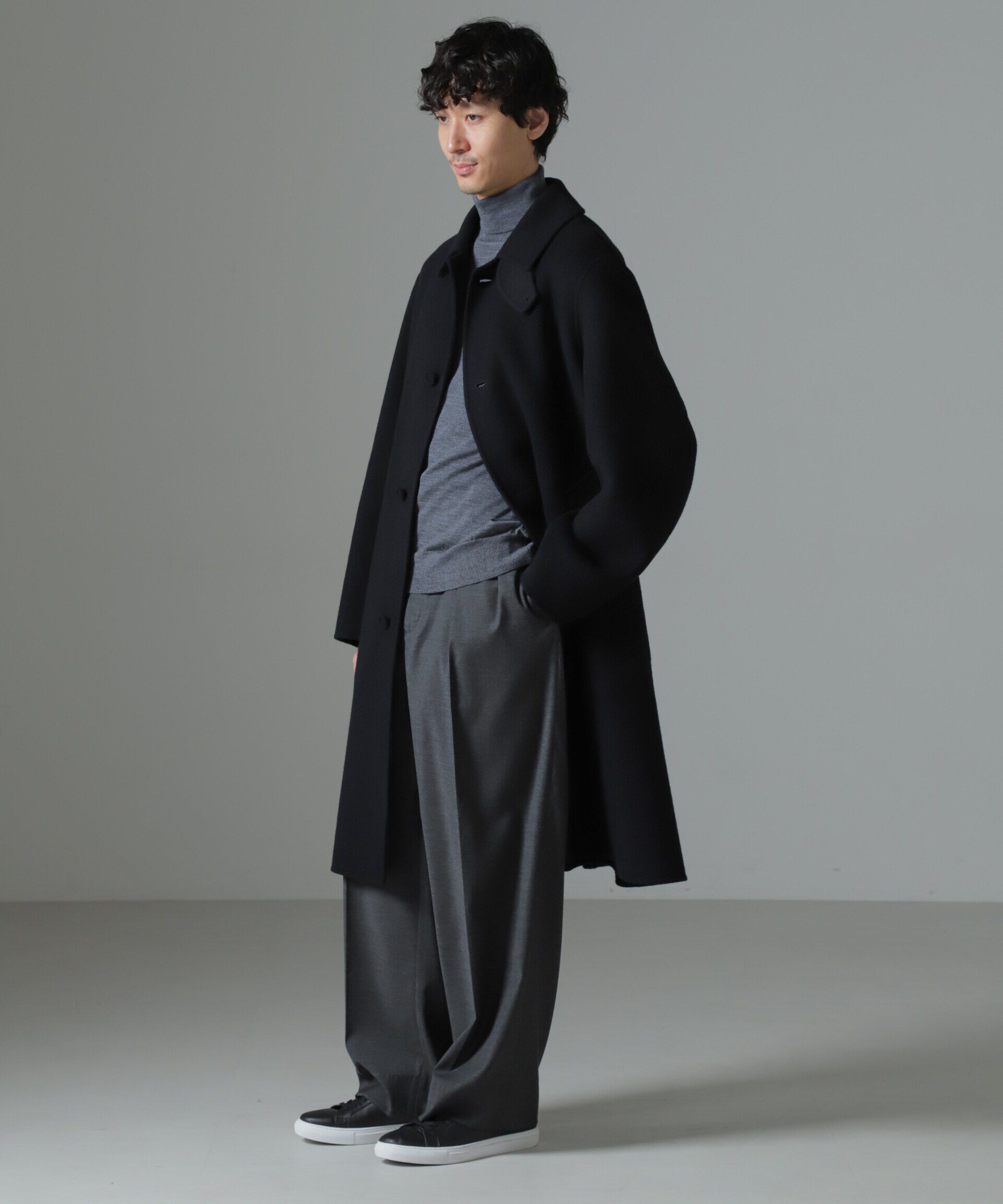 nano･universe「ダブルフェイスウールリバーバルカラーコート」|その他|