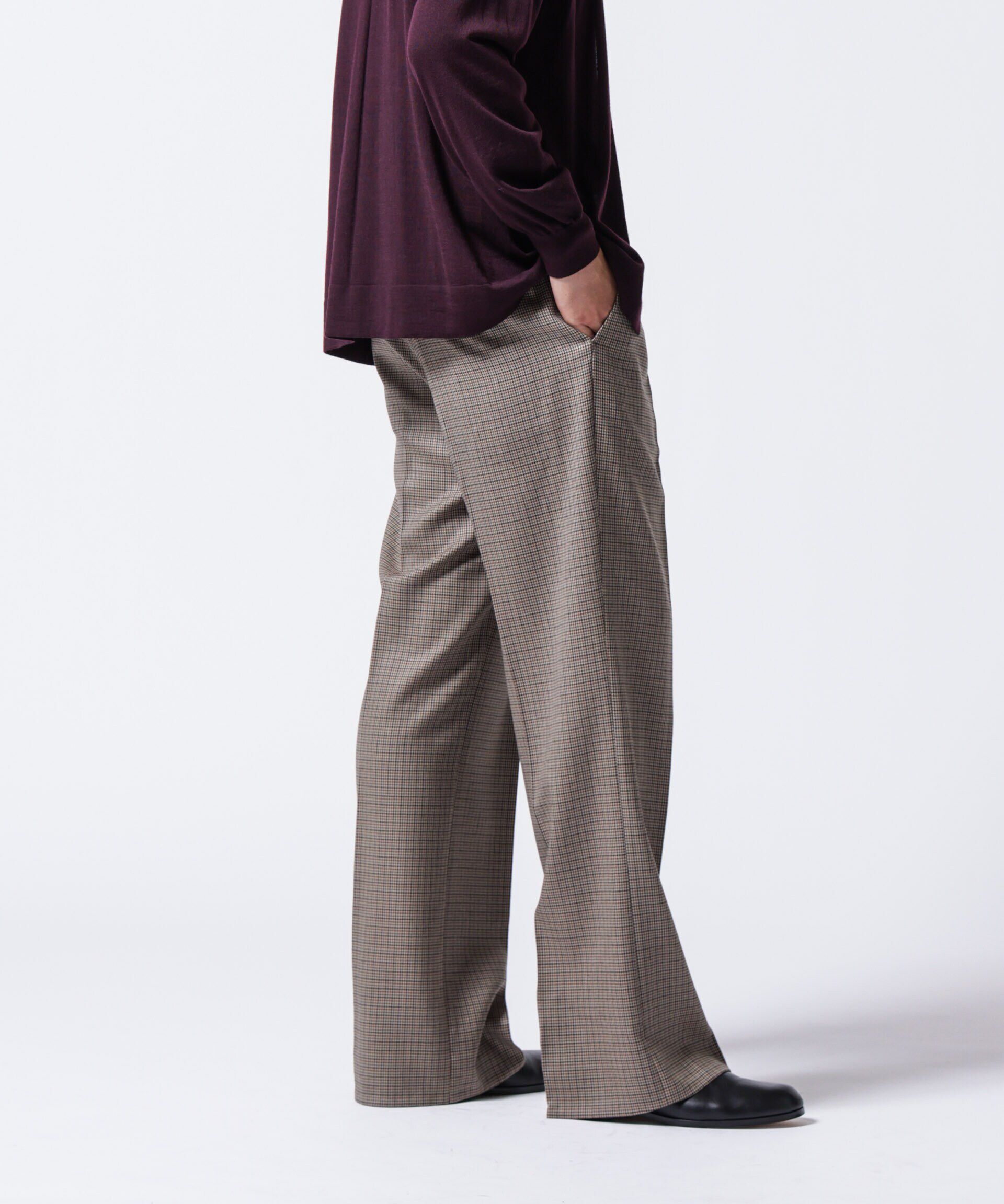 nano･universe「「ASSEMBLANC」クリースワイドパンツ(セットアップ可)」|スーツ|パターン1