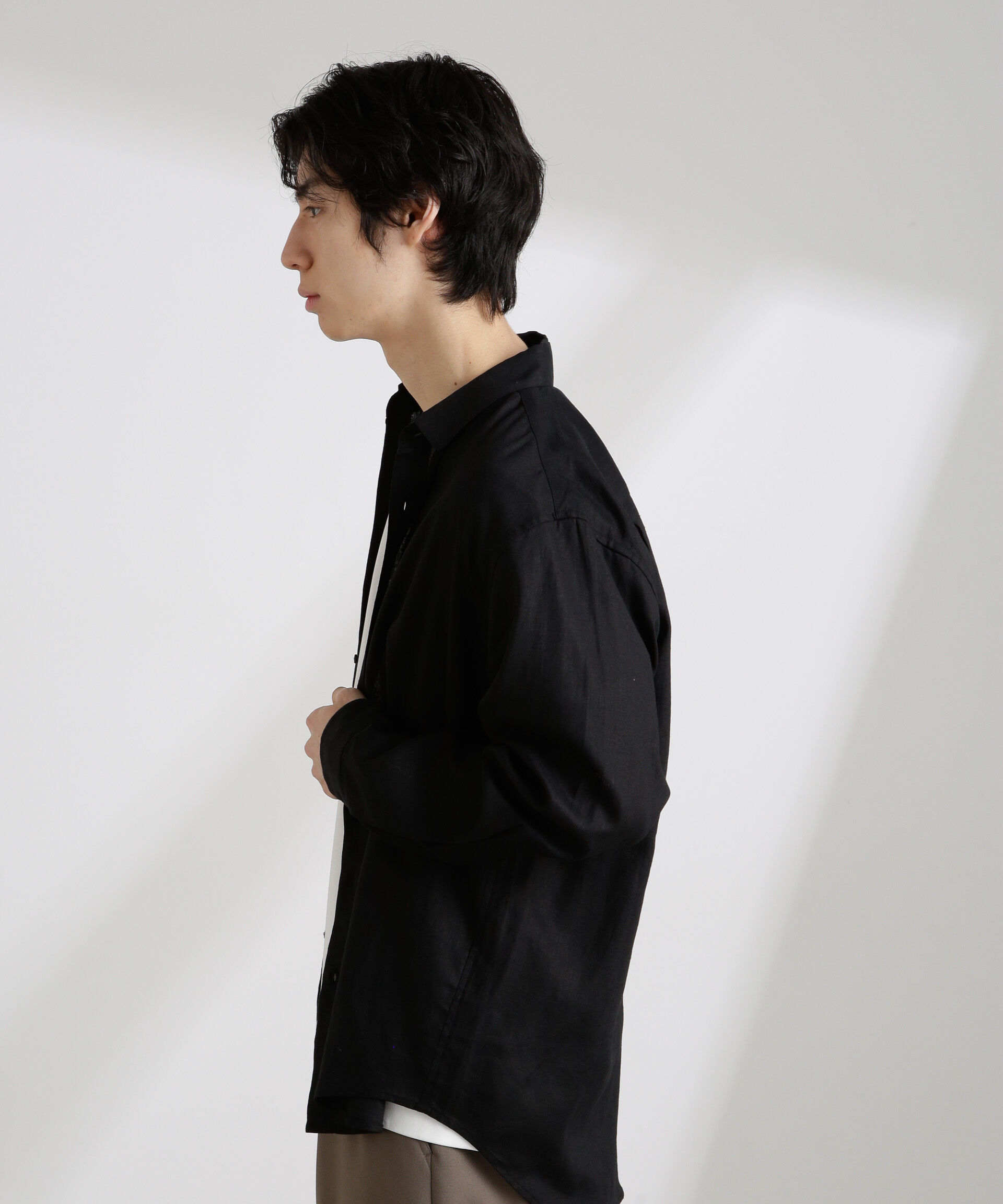 nano･universe「アンチスメルリネン レギュラーカラーシャツ 長袖」|シャツ・ブラウス|