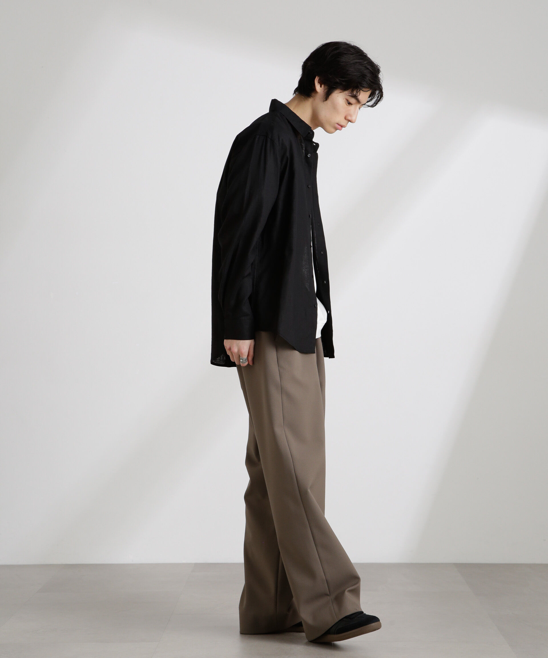 nano･universe「アンチスメルリネン レギュラーカラーシャツ 長袖」|シャツ・ブラウス|