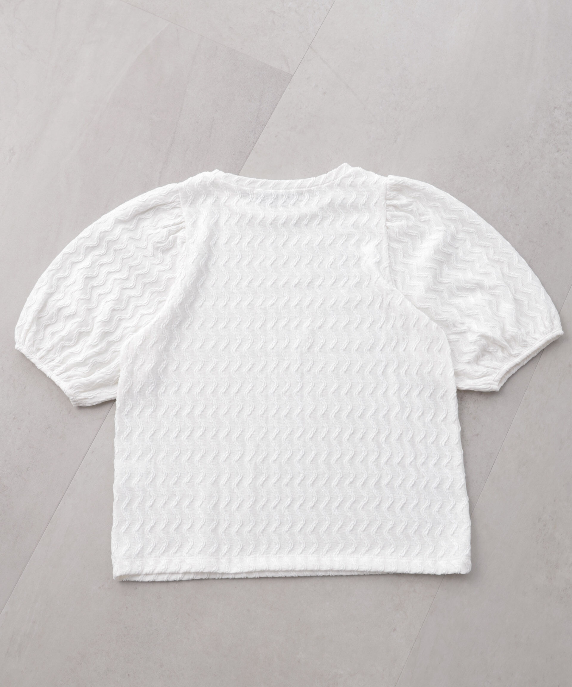 nano･universe「ウェーブジャガードボリュームスリーブプルオーバー」|Tシャツ・カットソー|