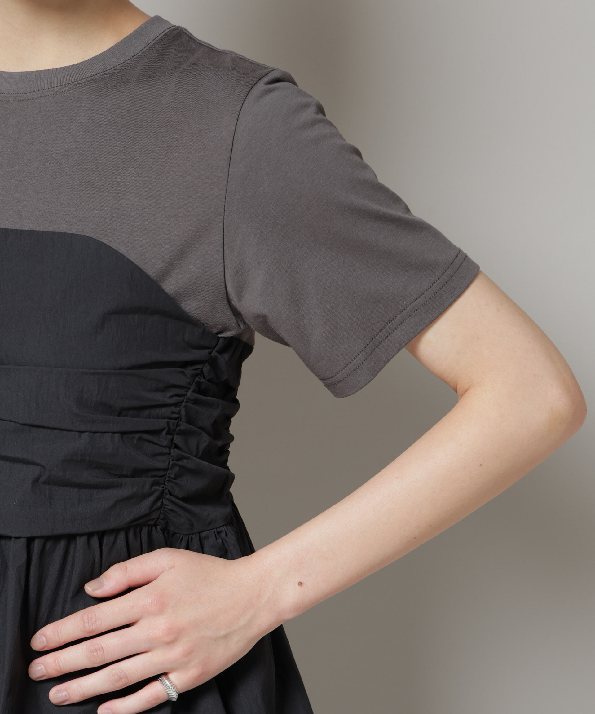 nano･universe「バルーンビスチェドッキングトップス」|Tシャツ・カットソー|