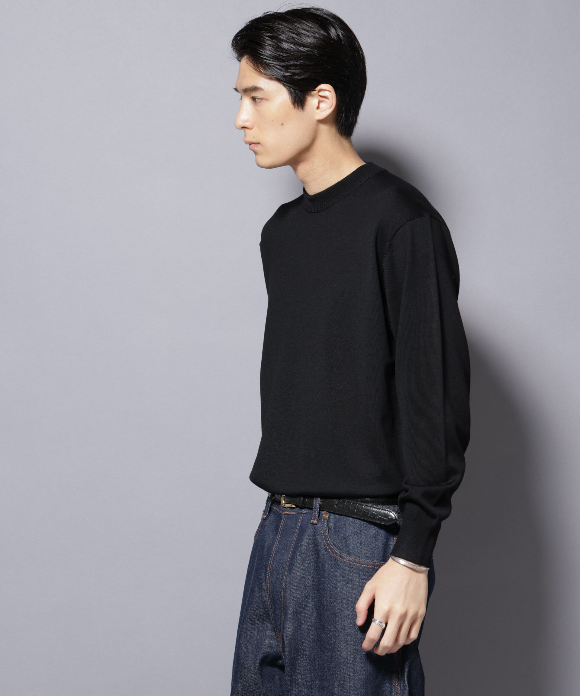 nano･universe「「毛玉レスニット」ファインゲージクルーネック」|ニット・セーター|