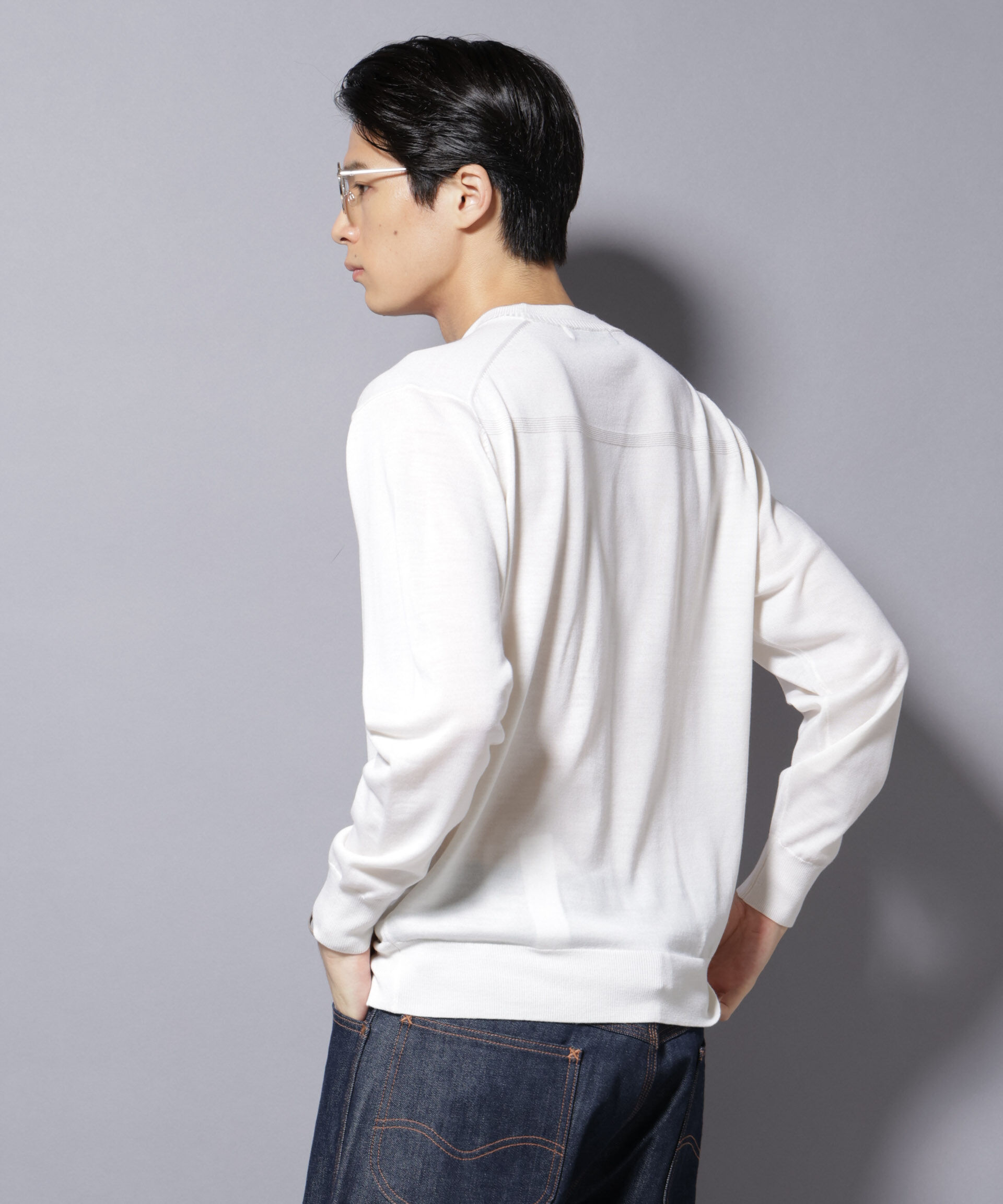 nano･universe「「毛玉レスニット」ファインゲージクルーネック」|ニット・セーター|