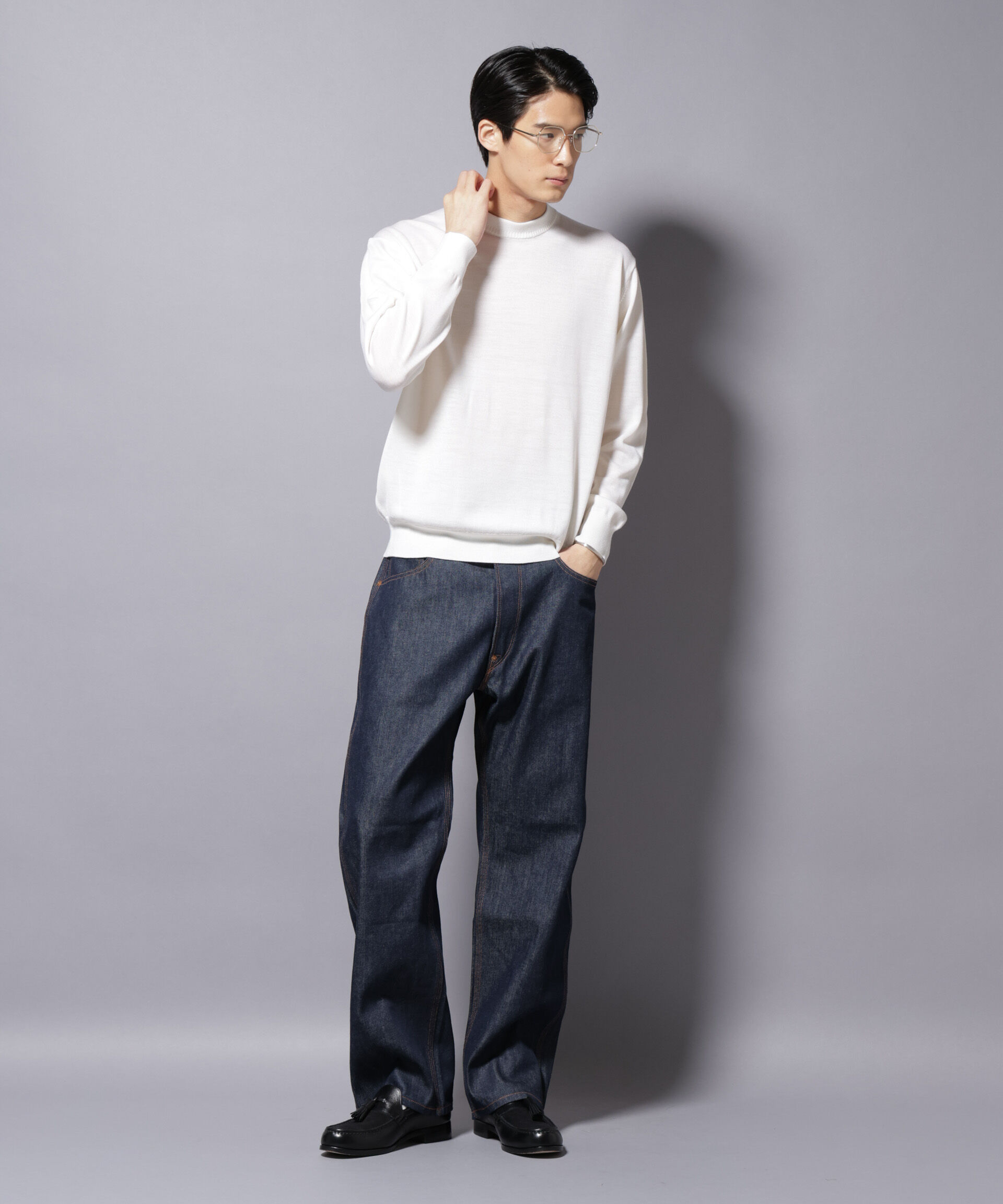 nano･universe「「毛玉レスニット」ファインゲージクルーネック」|ニット・セーター|