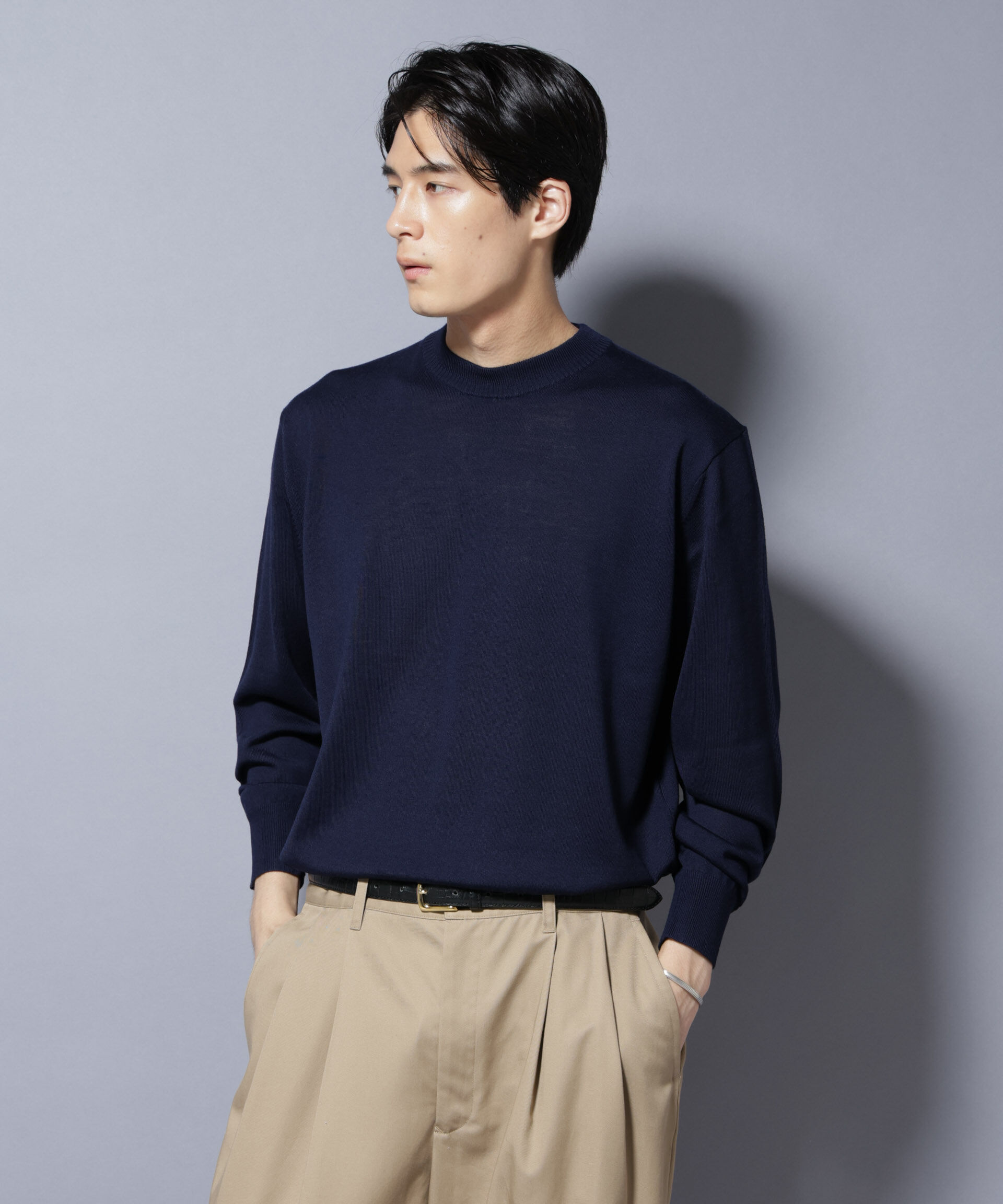 nano･universe「「毛玉レスニット」ファインゲージクルーネック」|ニット・セーター|