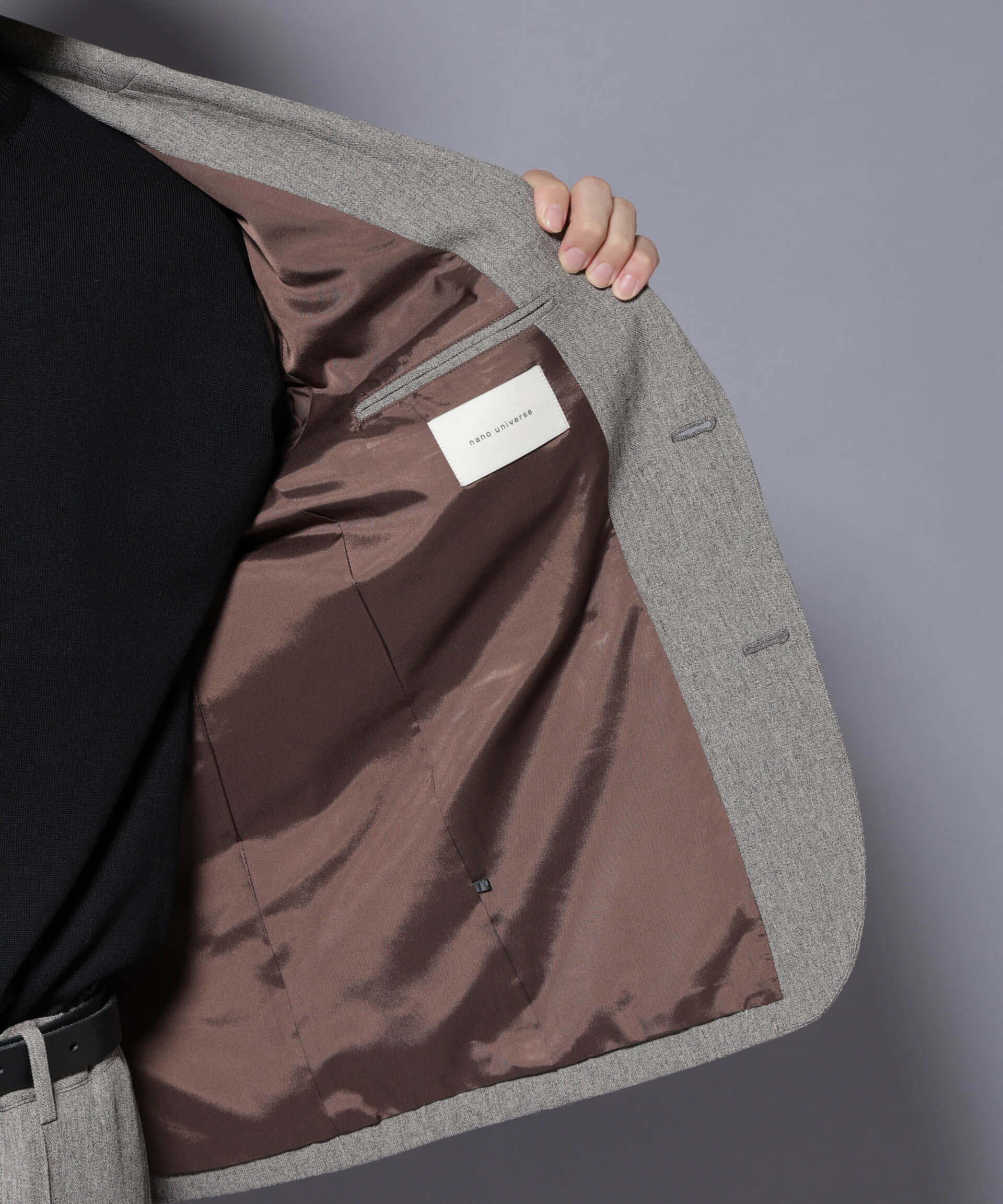 nano･universe「｢N JACKET BASIC｣ 洗えるMIXツイードストレッチジャケット(セットアップ可)」|スーツ|