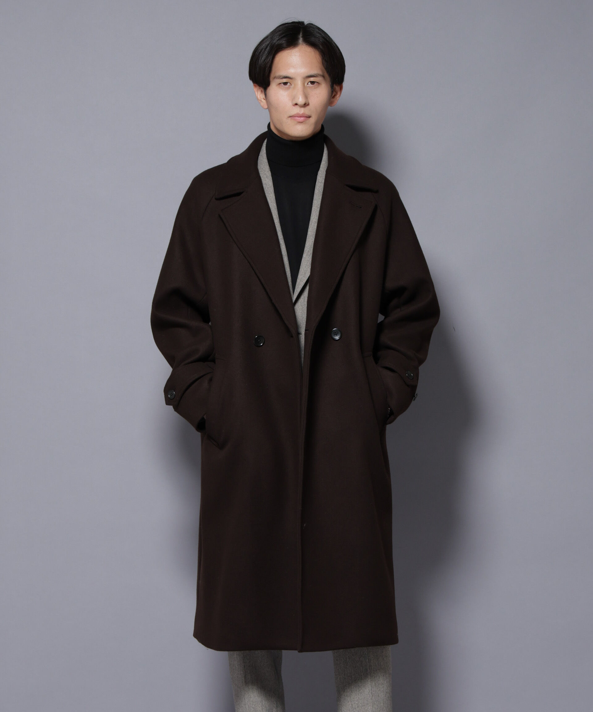 nano･universe「ウールカシミヤメルトンダブルコート」|その他|ブラウン