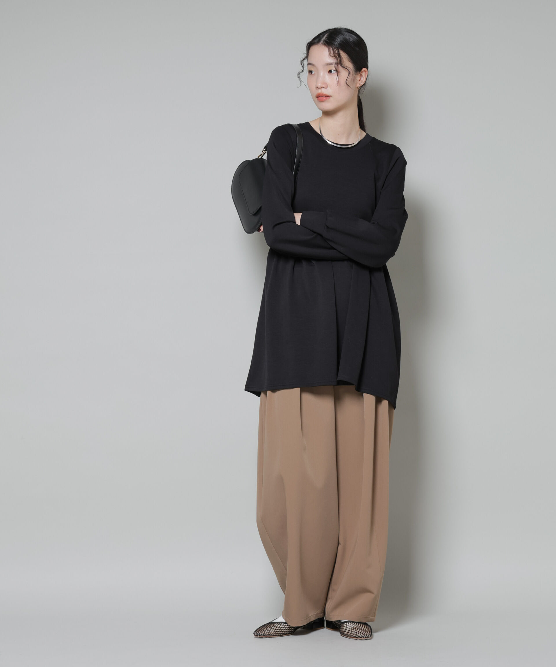 nano･universe「サーモジャージーウエスト切り替えギャザープルオーバー」|Tシャツ・カットソー|