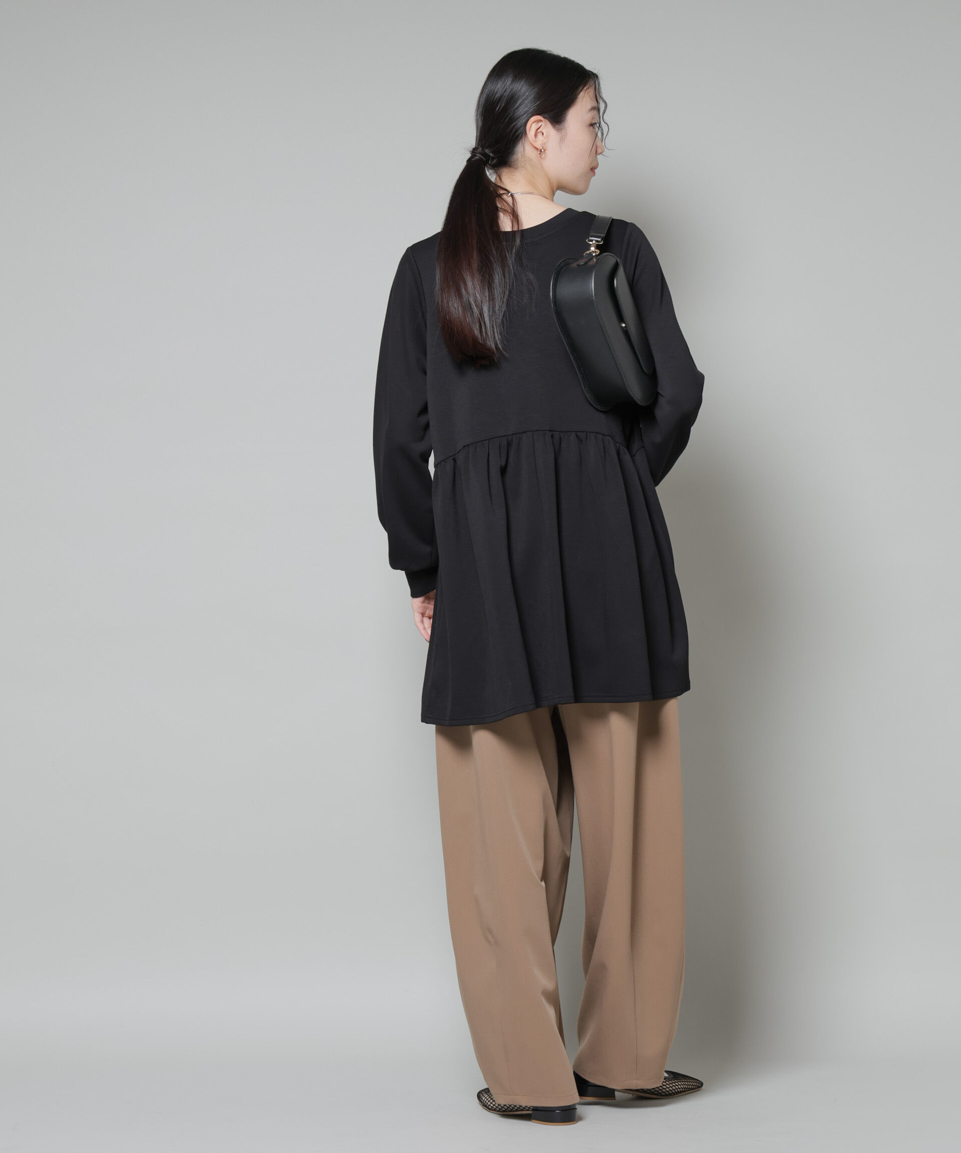 nano･universe「サーモジャージーウエスト切り替えギャザープルオーバー」|Tシャツ・カットソー|