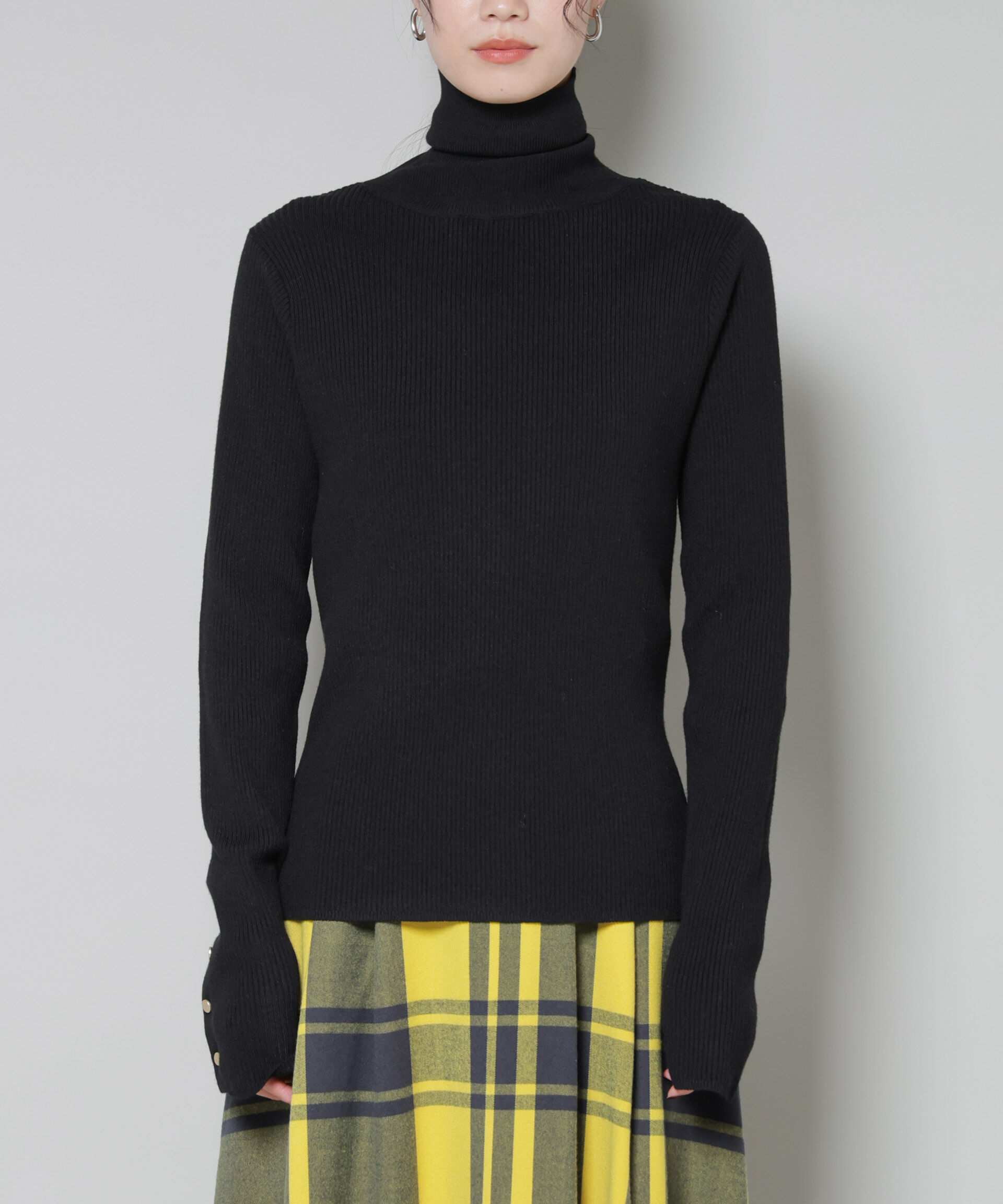 nano･universe「洗濯機洗可メタルボタンリブニット」|ニット・セーター|