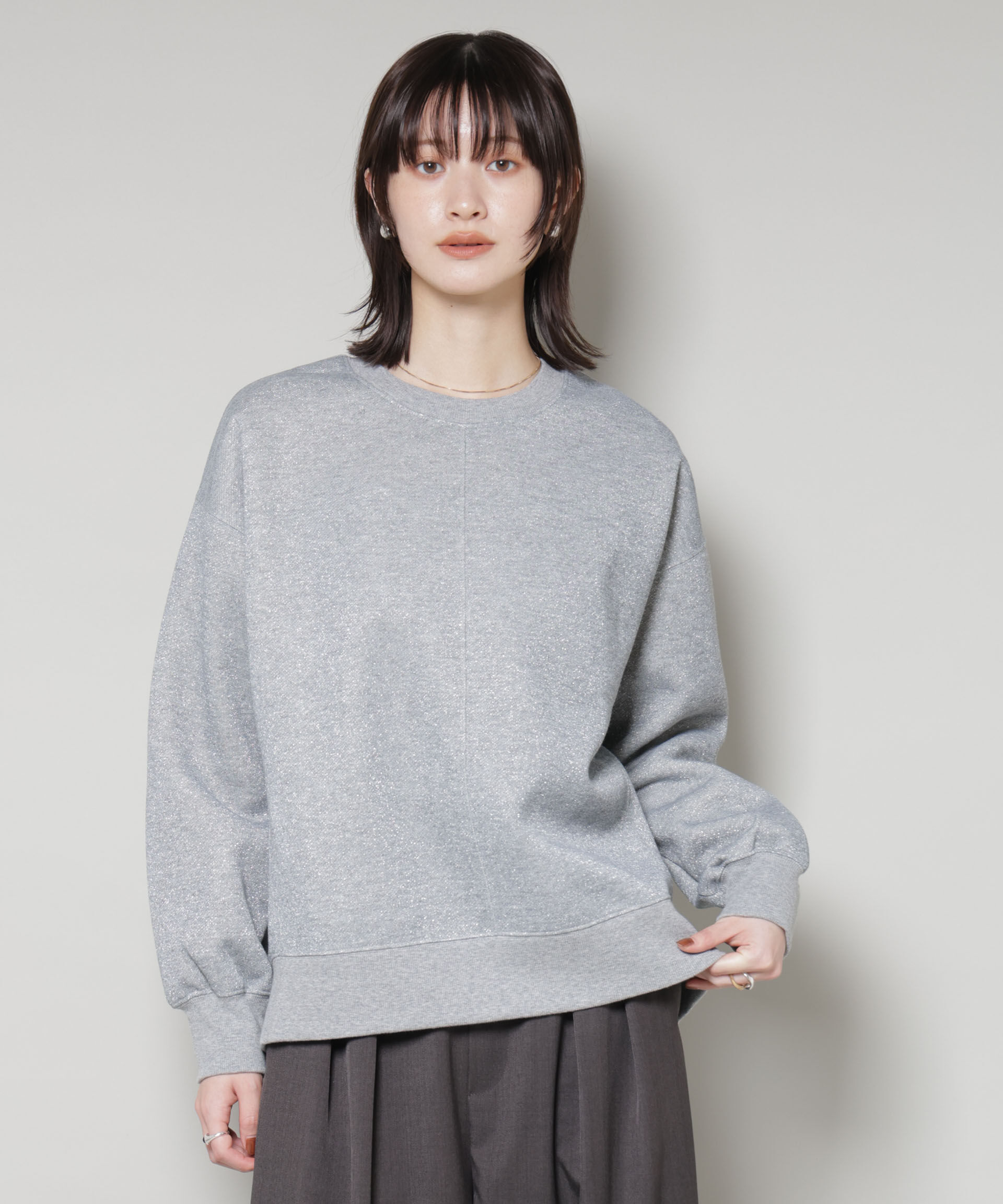 nano･universe「ラメ裏毛トップス」|Tシャツ・カットソー|