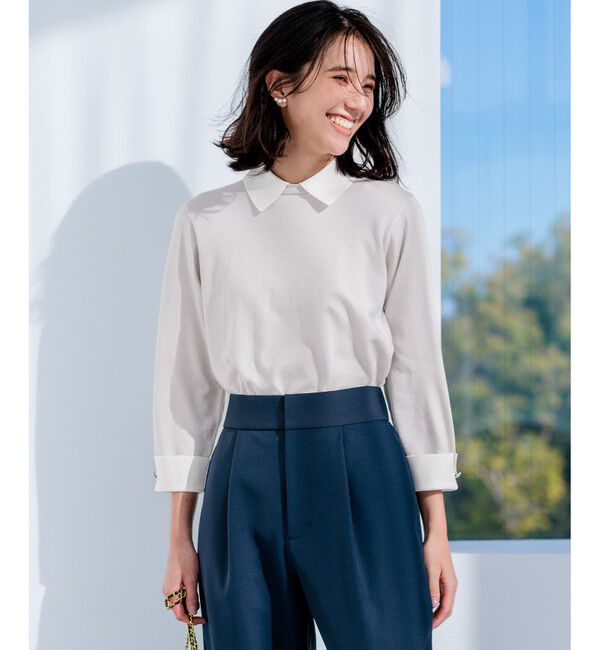 組曲「Elena襟付きニットプルオーバー」|ニット・セーター|ﾗｲﾄｸﾞﾚ