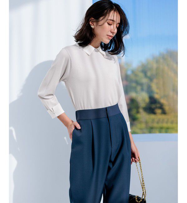 組曲「Elena襟付きニットプルオーバー」|ニット・セーター|