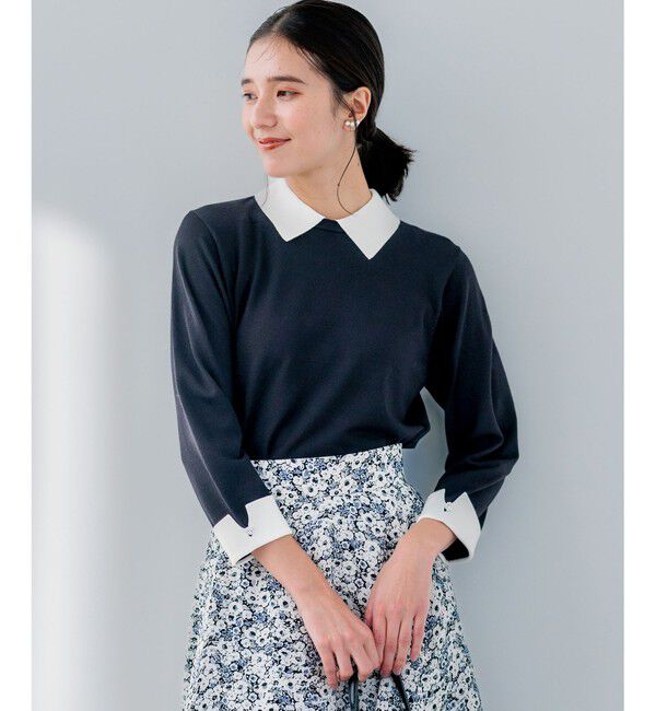 組曲「Elena襟付きニットプルオーバー」|ニット・セーター|