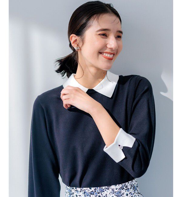 組曲「Elena襟付きニットプルオーバー」|ニット・セーター|