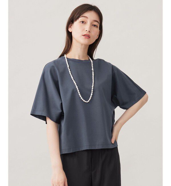 自由区「【洗える】ハイカウントクロップド丈 カットソー」|Tシャツ・カットソー|[新色]インク