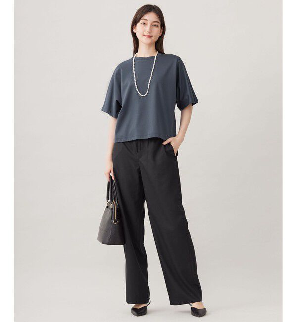 自由区「【洗える】ハイカウントクロップド丈 カットソー」|Tシャツ・カットソー|