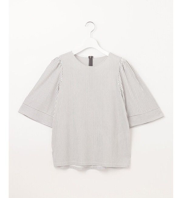 自由区「【洗える】リヨセルコットンストライプ カットソー」|Tシャツ・カットソー|