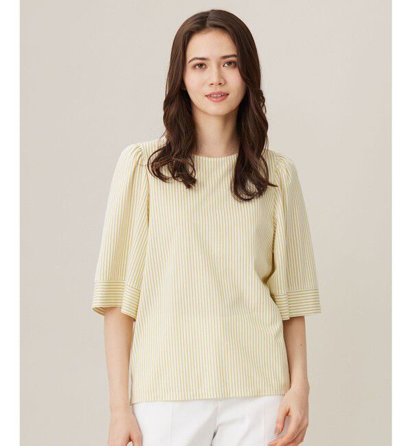 自由区「【洗える】リヨセルコットンストライプ カットソー」|Tシャツ・カットソー|ｵﾌ&times;ﾋﾟｽﾀ