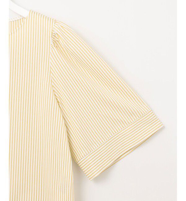 自由区「【洗える】リヨセルコットンストライプ カットソー」|Tシャツ・カットソー|