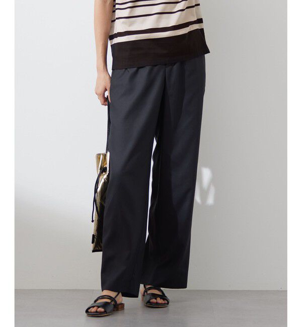自由区「【カタログ掲載・洗える】フルダルスパンマイクロピーチワイドストレート パンツ」|その他|ブラック