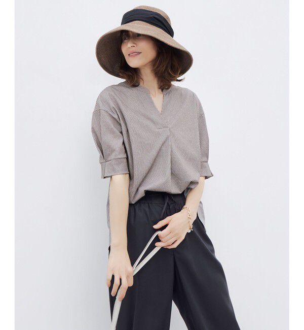 自由区「【カタログ掲載・洗える】フルダルスパンマイクロピーチワイドストレート パンツ」|その他|