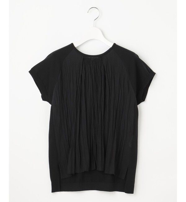 自由区「【洗える】ジョーゼットプリーツコンビ カットソー」|Tシャツ・カットソー|