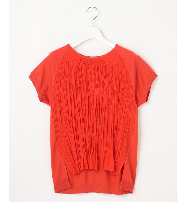 自由区「【洗える】ジョーゼットプリーツコンビ カットソー」|Tシャツ・カットソー|