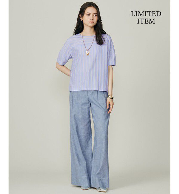 自由区「【WEB限定・洗える】ストライプハイゲージジャージー カットソー」|Tシャツ・カットソー|