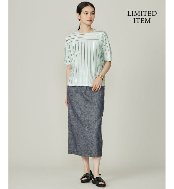 自由区「【WEB限定・洗える】ストライプハイゲージジャージー カットソー」|Tシャツ・カットソー|