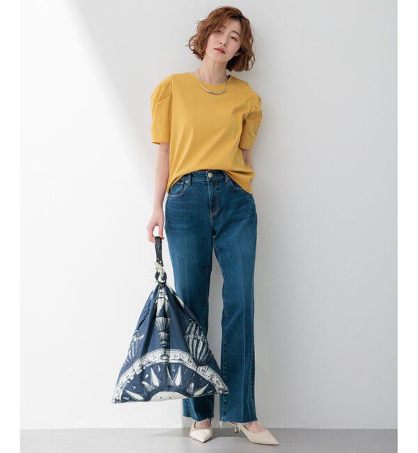 23区「【洗える】スムースデザイン タックディテール カットソー」|Tシャツ・カットソー|