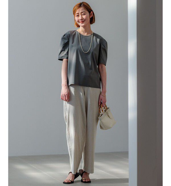 23区「【洗える】スムースデザイン タックディテール カットソー」|Tシャツ・カットソー|