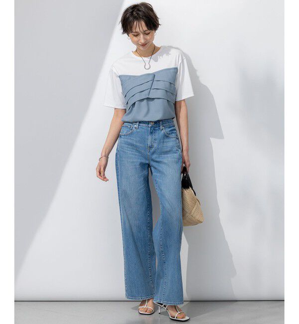 23区「【WEB限定カラーあり/洗える】スムースデザイン コンビ カットソー」|Tシャツ・カットソー|