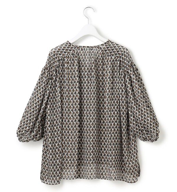 23区「【洗える】Ratti コラージュプリント ギャザー ブラウス」|シャツ・ブラウス|