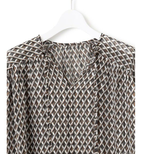 23区「【洗える】Ratti コラージュプリント ギャザー ブラウス」|シャツ・ブラウス|