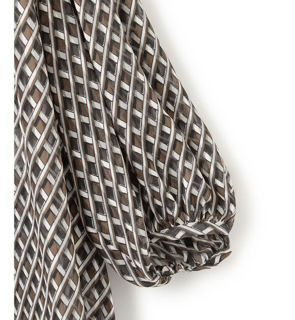 23区「【洗える】Ratti コラージュプリント ギャザー ブラウス」|シャツ・ブラウス|