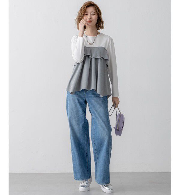 23区「【洗える】ライトクロスビスチェコンビ ジャージー カットソー」|Tシャツ・カットソー|