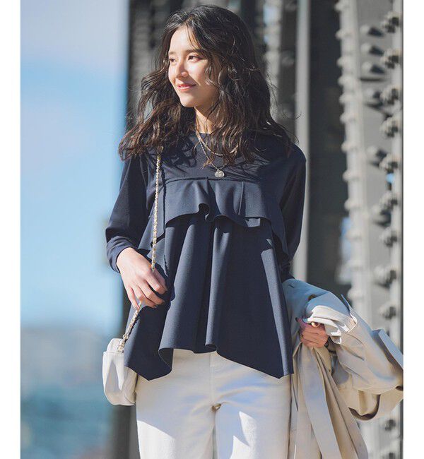 23区「【洗える】ライトクロスビスチェコンビ ジャージー カットソー」|Tシャツ・カットソー|ネイビー系