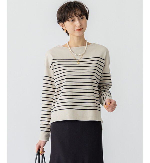 23区「【洗える】Armor-lux スムース パネルボーダー カットソー」|Tシャツ・カットソー|ﾍﾞｰｼﾞｭ&times;