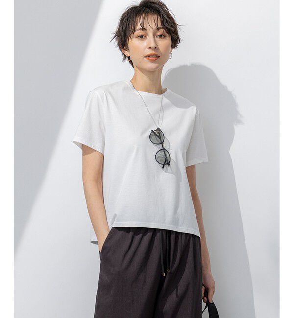 23区「【洗える】ハイエンド クルーネック Tシャツ」|Tシャツ・カットソー|ホワイト系