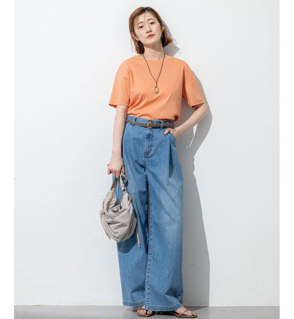 23区「【速乾性/汗じみ防止】半袖 クロップド IT Tシャツ」|Tシャツ・カットソー|