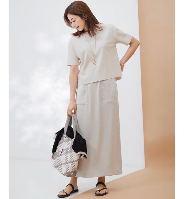 23区「【速乾性/汗じみ防止】半袖 クロップド IT Tシャツ」|Tシャツ・カットソー|