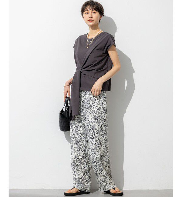 23区「【SLOW/一部店舗限定】ライトツイストコットン サッシュデザイン Tシャツ」|Tシャツ・カットソー|