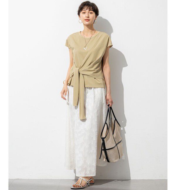 23区「【SLOW/一部店舗限定】ライトツイストコットン サッシュデザイン Tシャツ」|Tシャツ・カットソー|