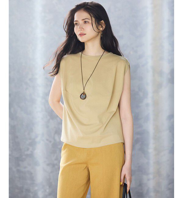 23区「【SLOW/一部店舗限定】ライトツイストコットン 切り替えデザイン Tシャツ」|Tシャツ・カットソー|ﾓｽｸﾞﾘｰ