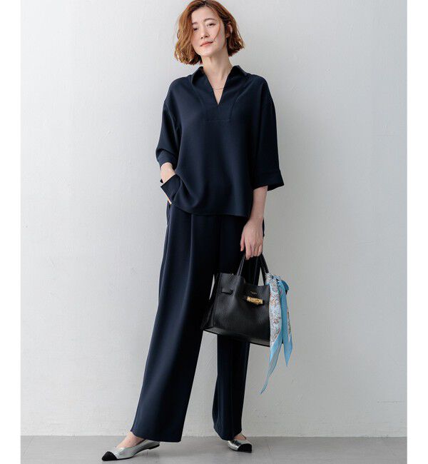 23区「ストレッチジョーゼット スキッパー ブラウス」|シャツ・ブラウス|